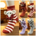 thumbnail image 1 of FAIOROI 3D Plush Animal Crew Socks for Women, Cute Cartoon Stuffed Toy Socks, Soft Cozy Knit Holiday Christmas Sock, 1 of 7