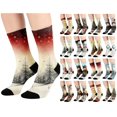 thumbnail image 1 of FAIOROI Christmas Socks for Women Cute Vintage Xmas Print Mid Calf Crew Sock Soft Cozy Festive Holiday Novelty, 1 of 6