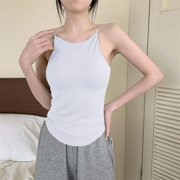 FAIOROI Summer Womens loose Sleepwears Ladies Top Sleeveless homewears for Adult Woman lightweight Pajamas White