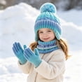 thumbnail image 1 of FAIOROI Toddler Kids Boys Girls Winter Cotton Hat Scarf Gloves Set 3PC, 1 of 6