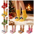 thumbnail image 1 of FAIOROI Womens Fuzzy Socks Cute 3D Dog Cartoon Winter Warm Soft Plush Slipper Socks Christmas Gift Yellow Free Size, 1 of 6