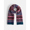 thumbnail image 1 of Free Assembly Women’s Fair Isle Wool Blend Scarf, Dark Blue, 1 of 4