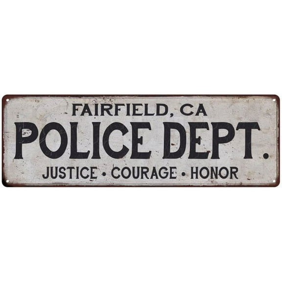 FAIRFIELD, CA POLICE DEPT. Home Decor Metal Sign Gift 6x18 106180012239