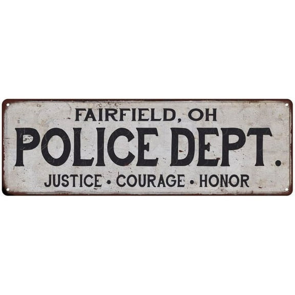 FAIRFIELD, OH POLICE DEPT. Home Decor Metal Sign Gift 6x18 206180012872