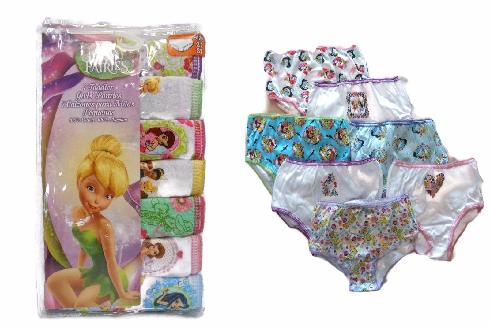 FAIRIES Panties Toddler Girls' 7-pack 2T/3T, 4T TINKERBELL NEW Handcraft  DISNEY 