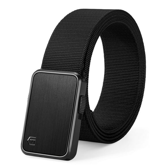 Fairwin Men's Belt, Stretch Nylon Web Belts for Men with Quick Release Buckle Casual Golf Work Belt Black