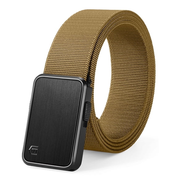 Fairwin Men's Belt, Stretch Nylon Web Belts for Men with Quick Release Buckle Casual Golf Work Belt Brown