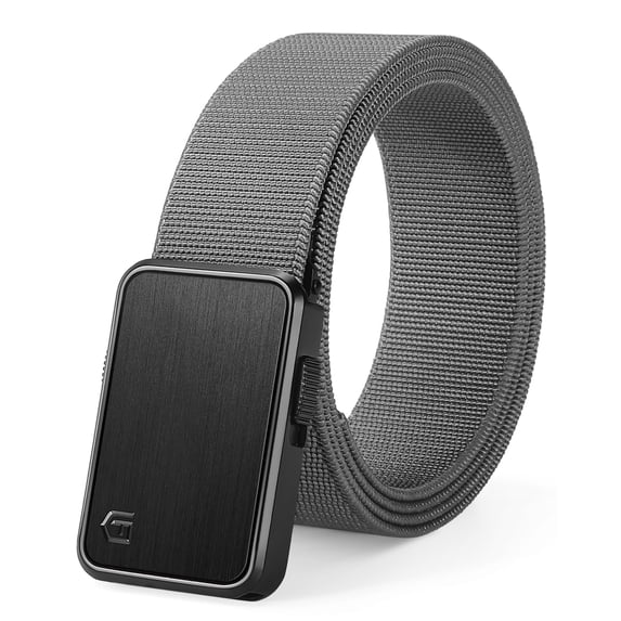 Fairwin Men's Belt, Stretch Nylon Web Belts for Men with Quick Release Buckle Casual Golf Work Belt Grey