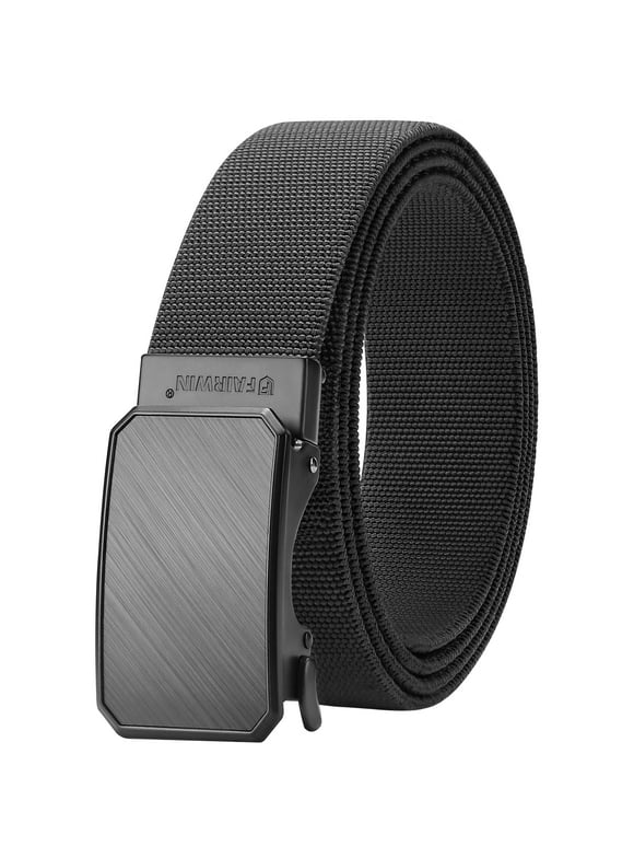 Ratchet Belts for Men Nylon Web Golf Work Belt with Automatic Buckle, Black