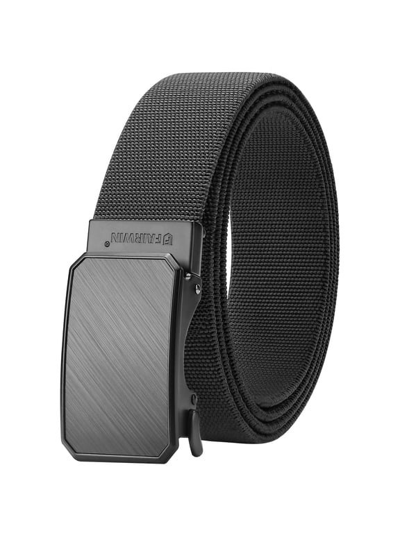 Ratchet Belts for Men Nylon Web Golf Work Belt with Automatic Buckle, Black