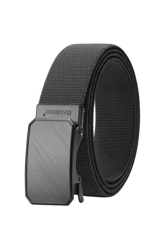 Ratchet Belts for Men Nylon Web Golf Work Belt with Automatic Buckle, Black