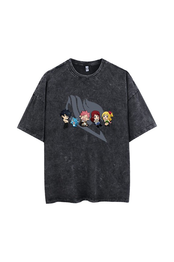 FAIRY TAIL  Etherious • Natsu • Dragneel Short-sleeved summer T-shirt round neck dress