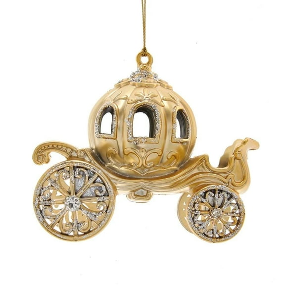 FAIRY TALE CARRIAGE Metallic Gold Christmas Ornament, by Kurt Adler