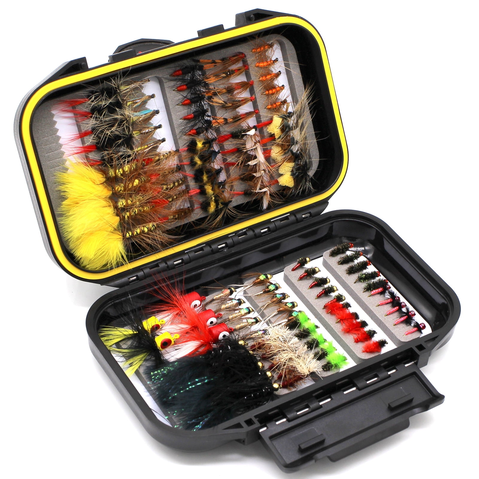 FAISOX Flies Assortment Fishing Lures Kit for Trout, 100 Count