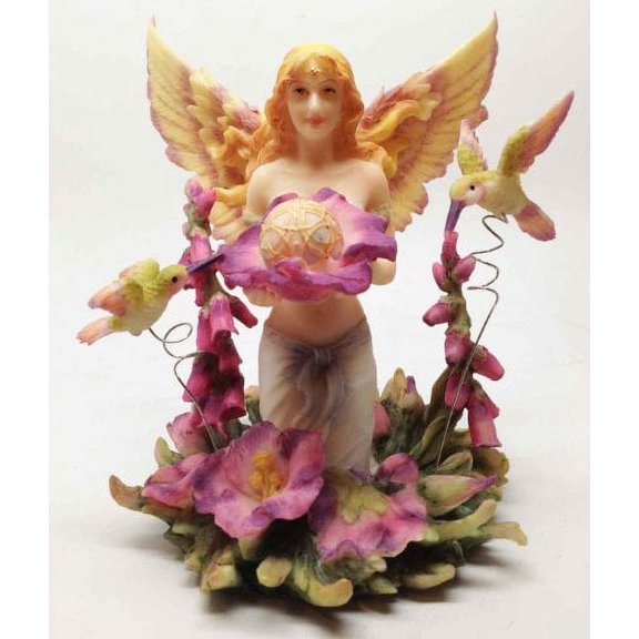FAITH FAIRY STATUE HUMMINGBIRD PEACE JOY AND LOVE JODY BERGSMA LICENSED ART