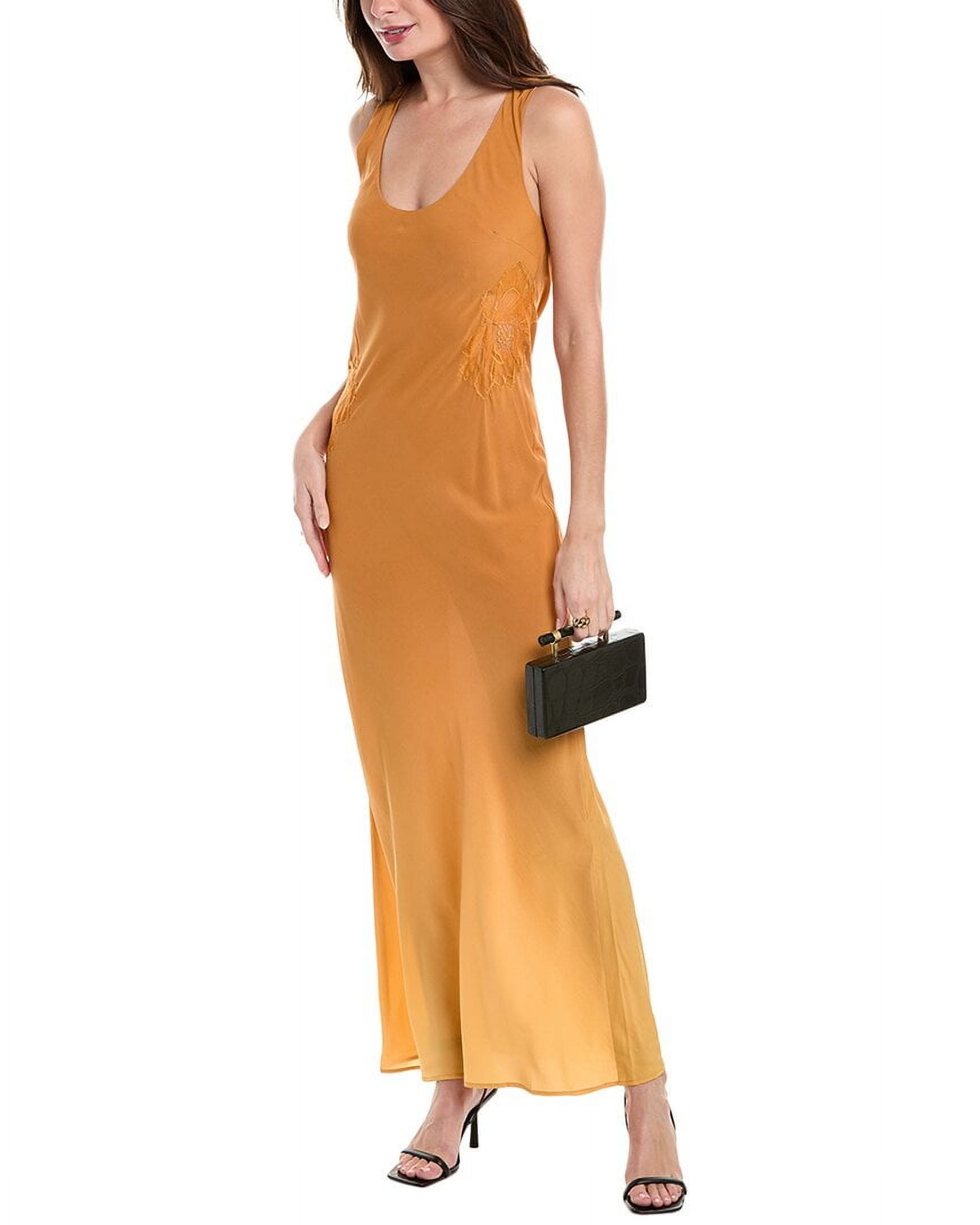 Faithfull The Brand Biarritz Singlet Silk Maxi Dress, Orange / 4
