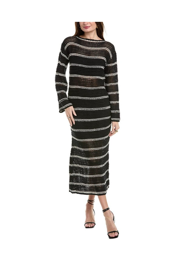 womens  Jesolo Crochet Maxi Dress, XS/S, Black