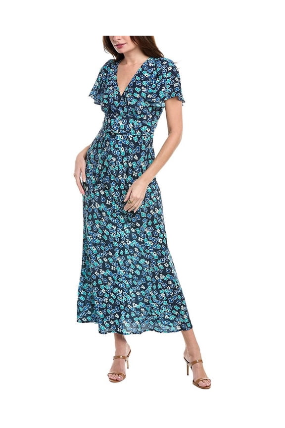 womens  Saturnia Silk Midi Dress, 6
