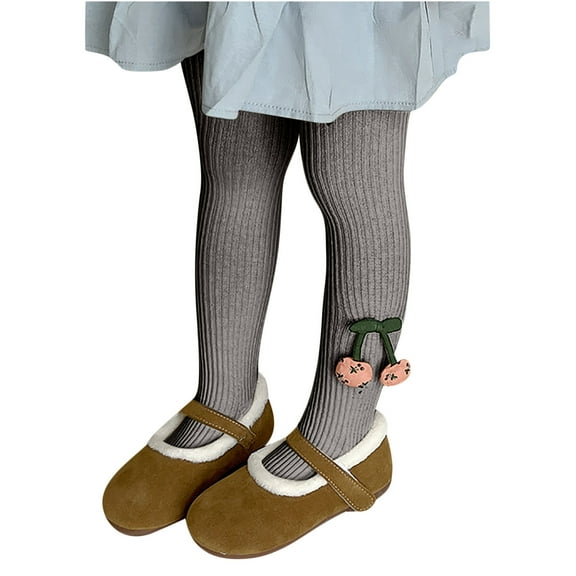 FAIWAD 2-8T Girls Tights Toddler Ribbed Knit Cotton Leggings Baby Girls Stockings Winter Warm Stretchy Pantyhose