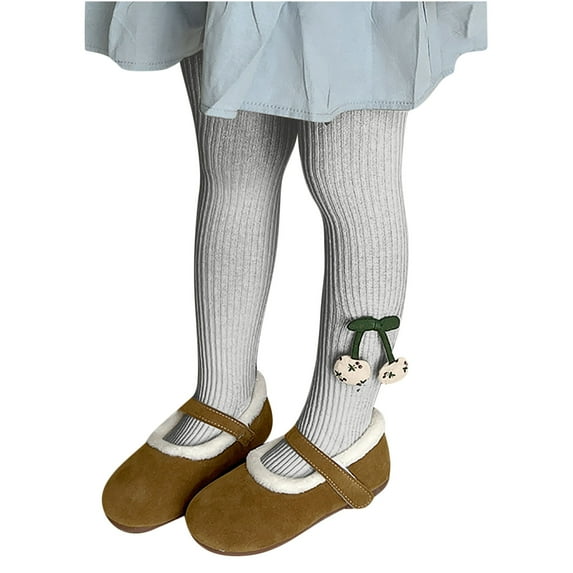 FAIWAD 2-8T Girls Tights Toddler Ribbed Knit Cotton Leggings Baby Girls Stockings Winter Warm Stretchy Pantyhose