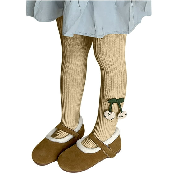 FAIWAD 2-8T Girls Tights Toddler Ribbed Knit Cotton Leggings Baby Girls Stockings Winter Warm Stretchy Pantyhose