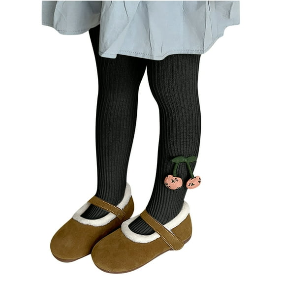 FAIWAD 2-8T Girls Tights Toddler Ribbed Knit Cotton Leggings Baby Girls Stockings Winter Warm Stretchy Pantyhose