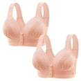 thumbnail image 1 of FAIWAD 2 Pack Bras for Women No Underwire Seamless Front Closure Comfort Sleep Bras Plus Size Wireless Daily Brassiere, 1 of 9