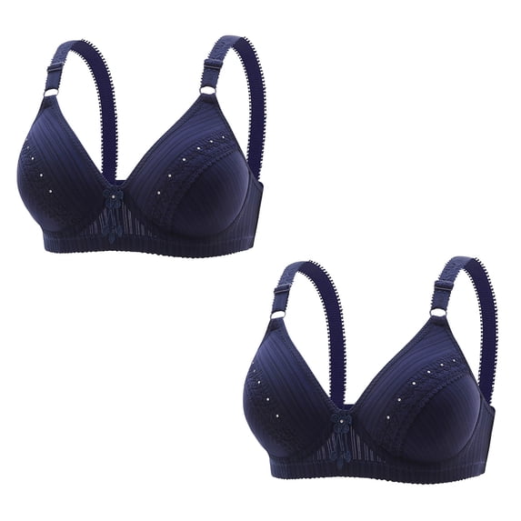 FAIWAD 2 Pack Women's Bralettes Lace Push up Breathable Bra Padded No Underwire Comfort Everyday Bra