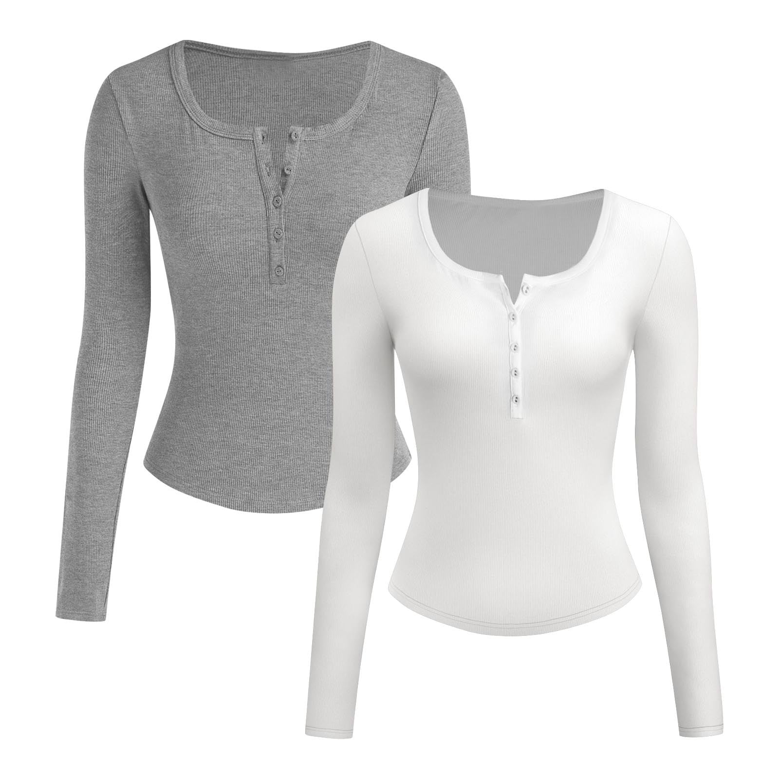 Huaai Casual Tops for Women 2023 Long Sleeve Shirts For
