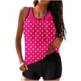 thumbnail image 1 of FAIWAD 2 Piece Bathing Suits for Women Sleeveless Polka Dots Print Tank Top with Boyshorts Athletic Swimming Beach Swimwear, 1 of 6