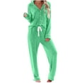 thumbnail image 1 of FAIWAD 2 Piece Lounge Set Women Long Sleeve Button Down Tops and Elastic Pants Loungewear Comfy Sleepwear Soft Pjs Sets, 1 of 4