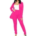 thumbnail image 1 of FAIWAD 2 Piece Outfits for Womens Long Sleeve Solid Color Blazer with Slim Pants Elegant Business Suit (X-Large, Hot Pink), 1 of 6