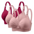 thumbnail image 1 of FAIWAD 3 Pack Bras for Women Full Coverage Seamless Wireless Breathable Everyday Bras Plus Size No Underwire Bra, 1 of 8