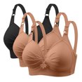 thumbnail image 1 of FAIWAD 3 Pack Bras for Women Full Coverage Seamless Wireless Breathable Everyday Bras Plus Size No Underwire Bra, 1 of 8