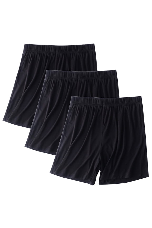 3-Pack Womens Pajama Shorts Elastic Waist Loungwear Comfy Soft Pull On Shorts Lightweight Sleepwear Bottoms