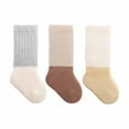 thumbnail image 1 of FAIWAD 3 Pairs Socks for Toddler Girls Boys Fuzzy Thicken Socks Color Block Thermal Mid-Calf Socks, 1 of 2