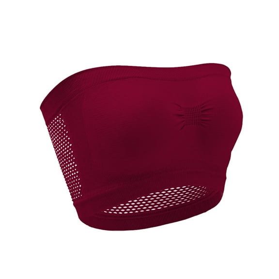 FAIWAD 3Pcs Womens Stretch Non-Slip Strapless Bras Comfy Seamless Wireless Bandeau Bra Padded Bralettes Tube Top Bra