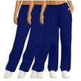 FAIWAD 3pc Sweatpants for Women Elastic Waist Straight Leg Joggers with
