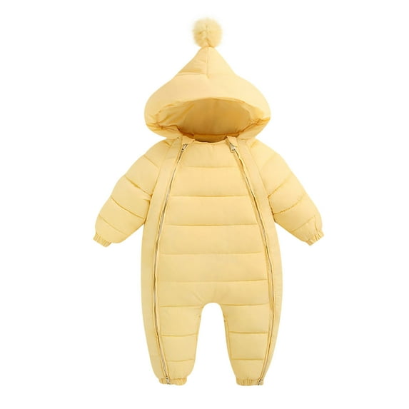 FAIWAD Baby Boys Girls Winter Snowsuit Romper Warm Zip Hooded Down Jumpsuit Windproof Puffer Romper