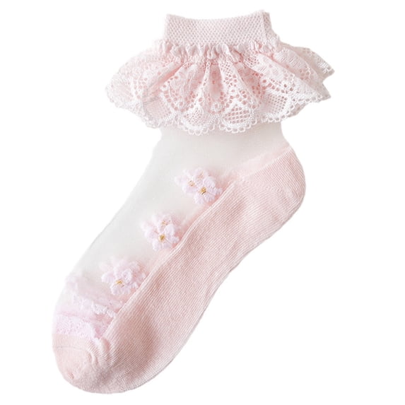 FAIWAD Toddler Girls Ruffle Socks Lace Frilly Dress Dance Socks Kids Cute Princess Socks, 1-13Years