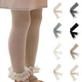 thumbnail image 1 of FAIWAD Girls Stretchy Stockings Toddler Footless Knitted Tights Little Girls Pantyhose Pant with Lace Trim, 1 of 3
