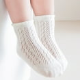 thumbnail image 1 of FAIWAD Toddler Baby Girls Mesh Socks Stretchy Breathable Thin Cotton Casual Crew Socks, 3-14Years, 1 of 8
