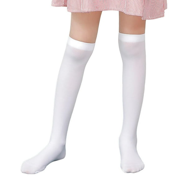 FAIWAD Girls Thin Long Socks Stretchy Opaque Over The Knee Socks Kids Dance Wedding Footed Stockings