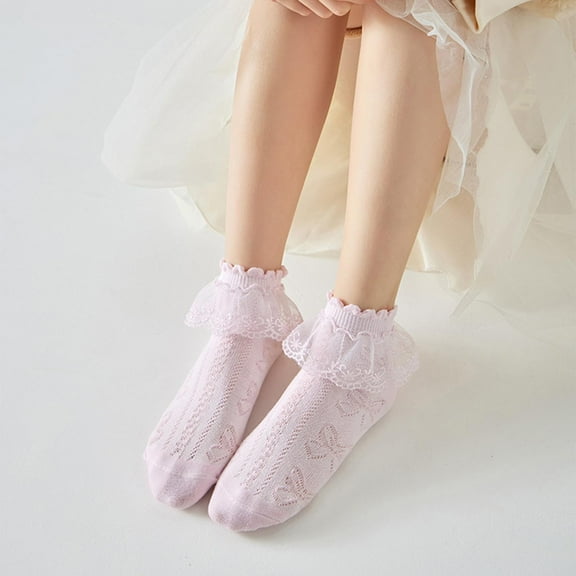 FAIWAD Baby Toddler Girls Princess Socks Cotton Frilly Lace Ruffle Dress Socks Soft Cute Ankle Socks