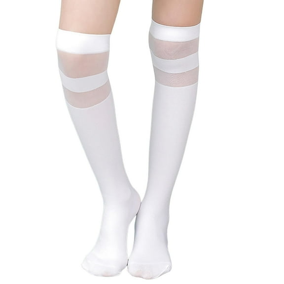 FAIWAD Girls Thin Long Socks Stretchy Opaque Over The Knee Socks Kids Dance Wedding Footed Stockings