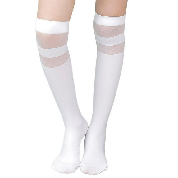 FAIWAD Girls Thin Long Socks Stretchy Opaque Over The Knee Socks Kids Dance Wedding Footed Stockings