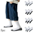thumbnail image 1 of FAIWAD 5 Pairs Toddler Boys Girls Mid-Calf Socks Thin Breathable Athletic Socks School Uniform Daily Comfy Cotton Socks, 1 of 8