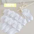 thumbnail image 1 of FAIWAD 10 Pack Toddler Girls Ruffle Socks Kids Lace Ruffle Frilly Ankle Sock Cute White Crew Socks, 1 of 9