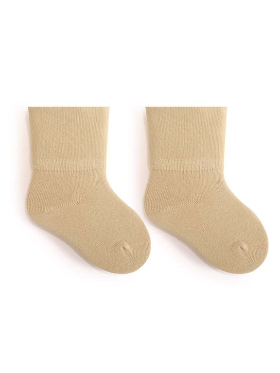 Baby Toddler Cotton Ankle Socks Solid Color Non Slip Stretchy Floor Socks 0-3Y