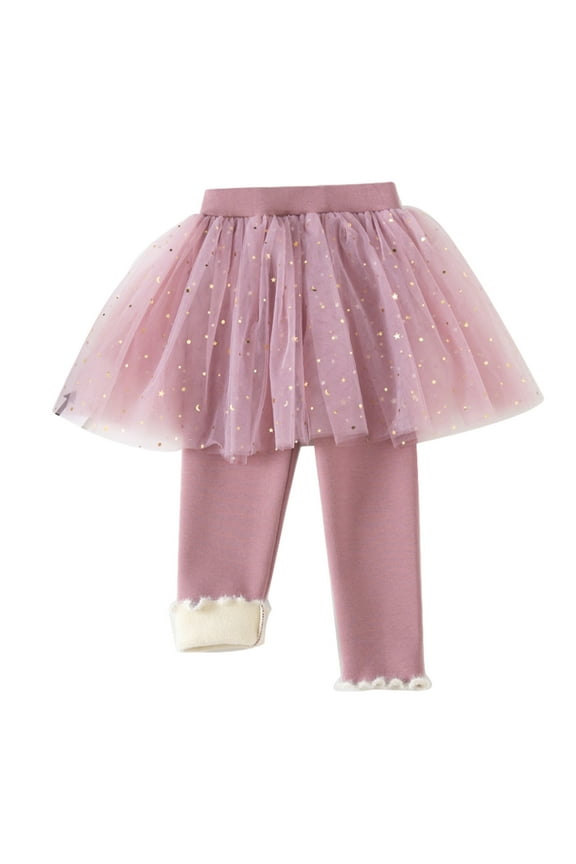 Baby Toddler Girls' Skirt Leggings Pants Kids Tulle Skirt with Elastic Waist Stretch Tights Pants